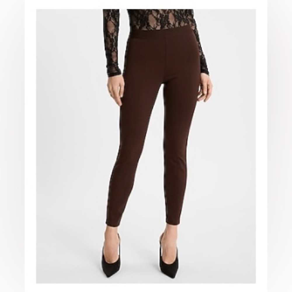 ☕ Express High-Waisted Seamed Leggings – Size Large – Espresso Brown – NWT